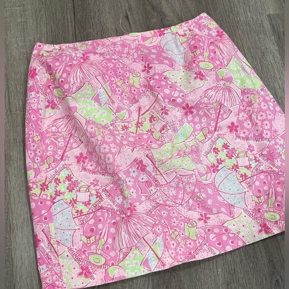 Lilly Pulitzer Size 4 Preppy Beach Blanket Bingo Floral Paisley Summer Skirt - Picture 4 of 8